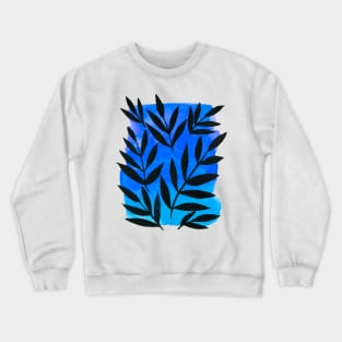 Black branches - blue background Crewneck Sweatshirt